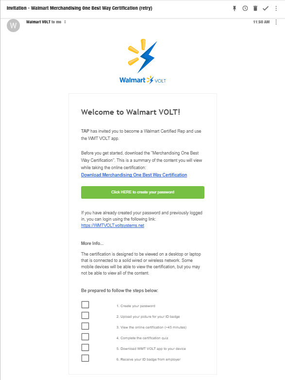 I Didn't Receive My VOLT Invitation to the Certification - Tap App